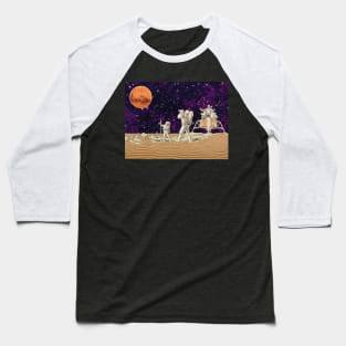 Retro Astronauts In Space Baseball T-Shirt